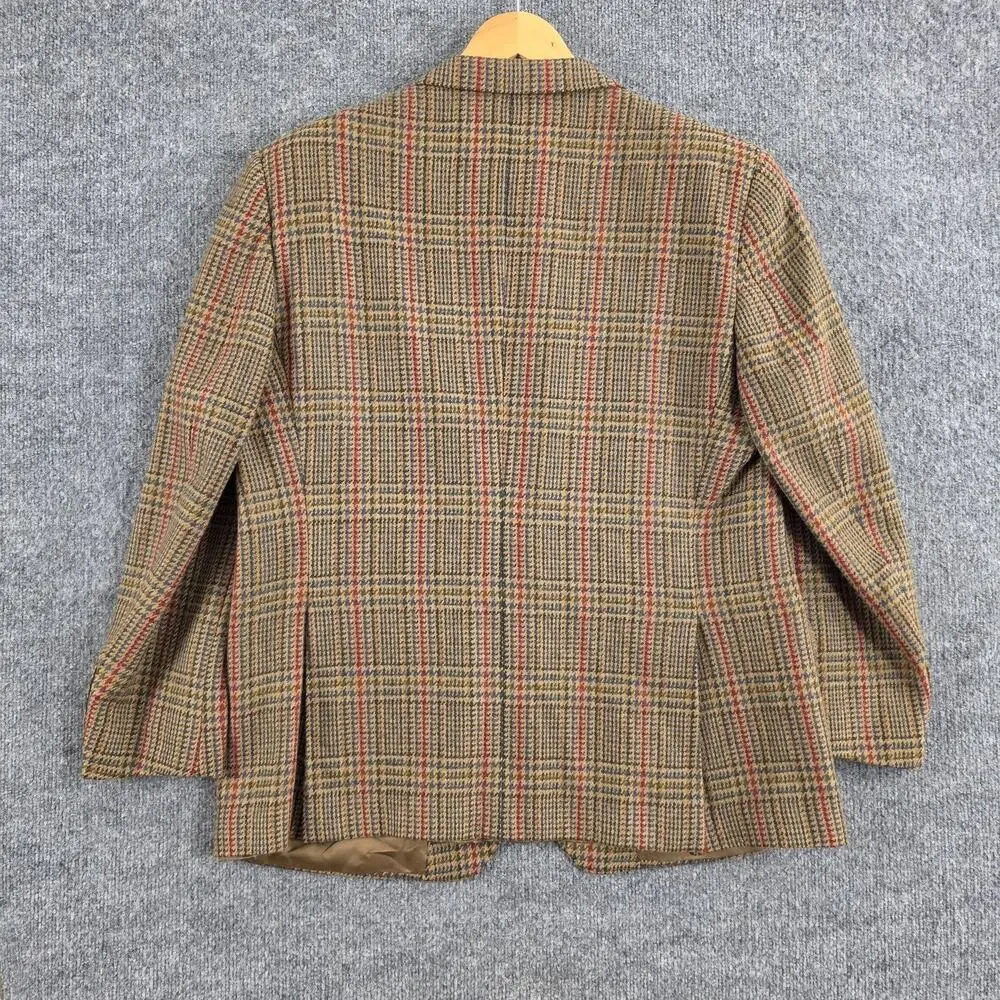 Ermenegildo Zegna Blazer Men 44 Brown Wool Plaid Tweed SportCoat Office Business